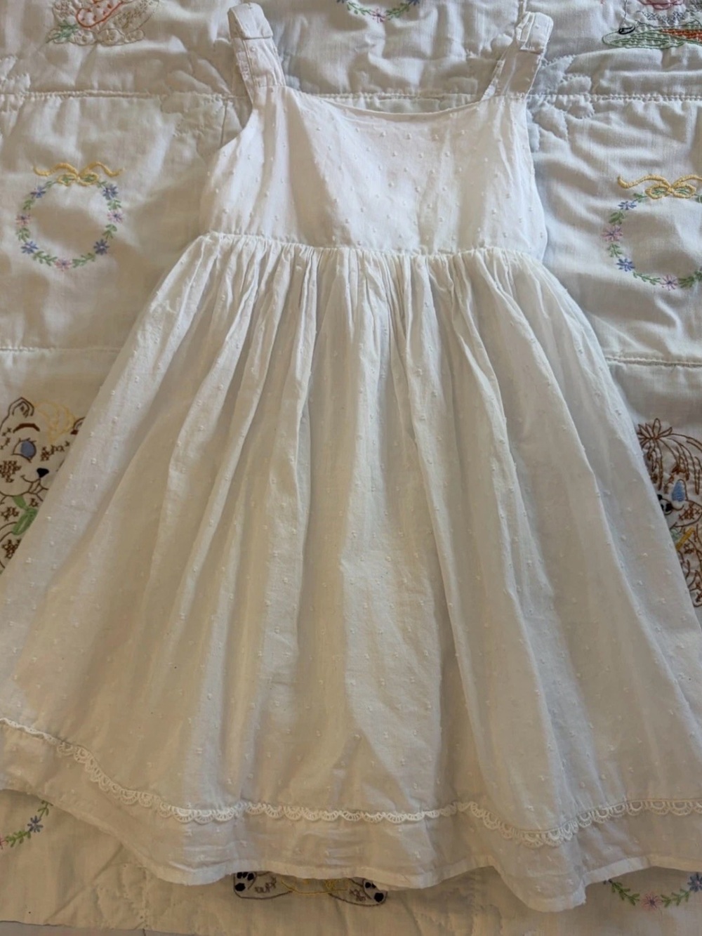 Sigrid Olsen Kids Girl's Sleeveless White Sun Dress Size 6 SO PRETTY!